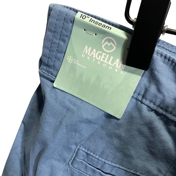 Magellan Outdoors Mens Flex Shorts 44W Blue 10” Inseam Comfort Fit - Picture 3 of 4